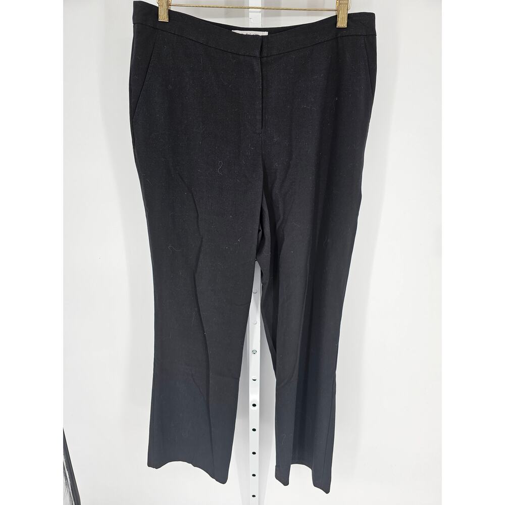 Judith Hart Women's Stretch Mid Rise Polyester Straight Leg Black Pants Size 12P